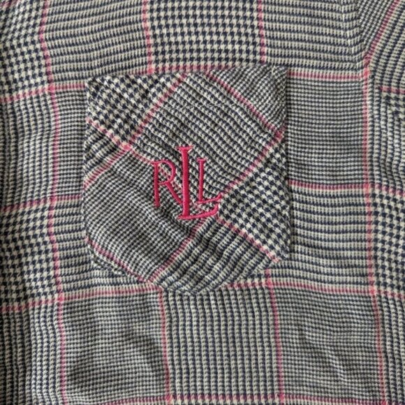 Lauren Ralph Lauren blue and pink plaid cotton shirt tunic womens - Picture 3 of 5